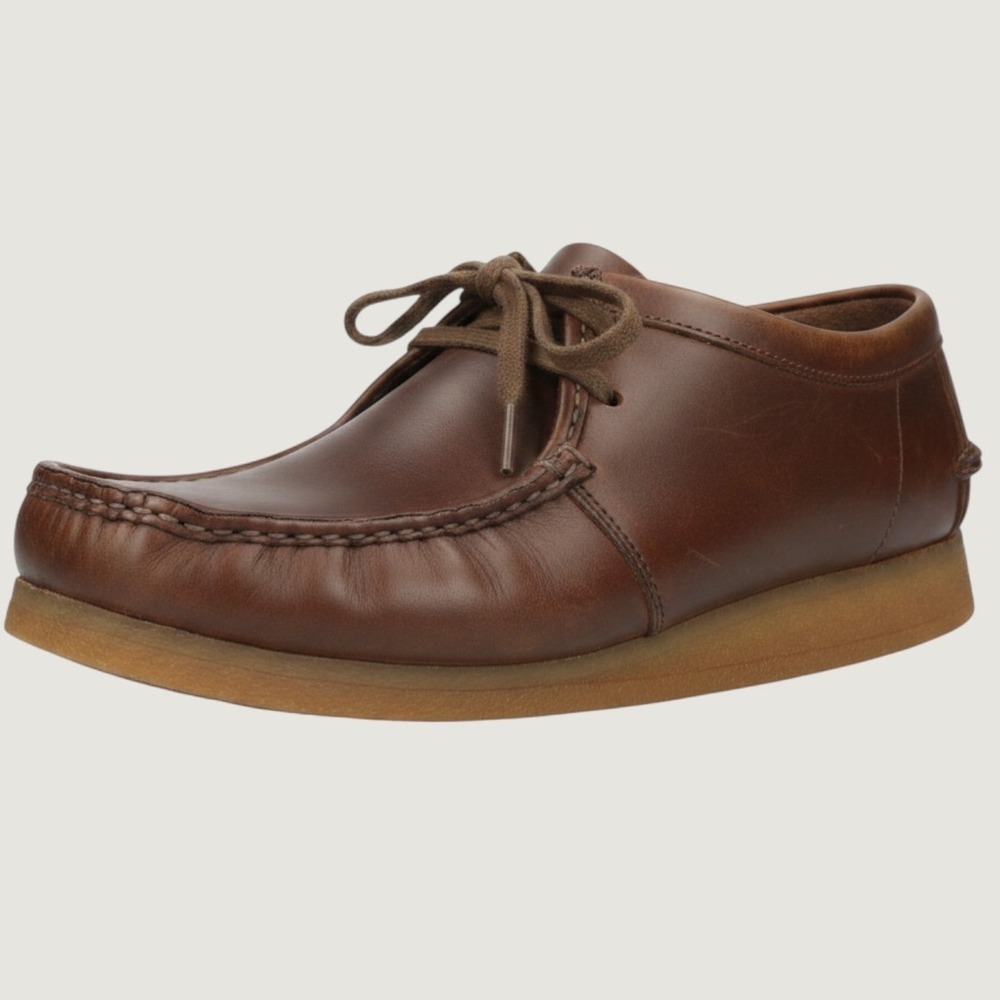 Clarks Stinson Lo‎ Mens 9.5 Beeswax Leather Moc Toe Oxford Shoes 26066018 Brown